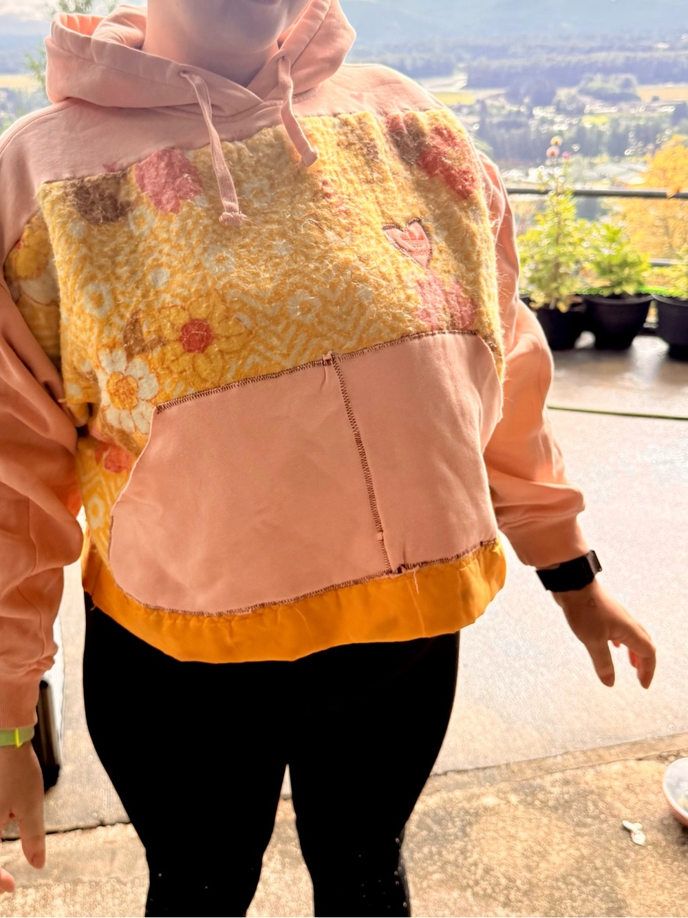 “Whimsical Wearable Art” hoodie, by Willows Whimsywearco.